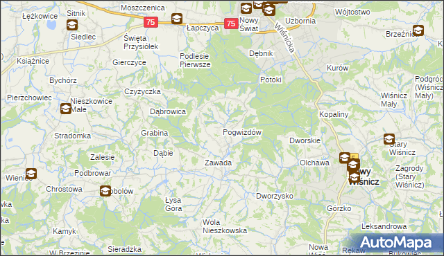 mapa Pogwizdów gmina Bochnia, Pogwizdów gmina Bochnia na mapie Targeo