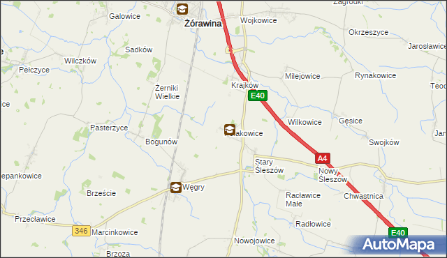 mapa Polakowice, Polakowice na mapie Targeo