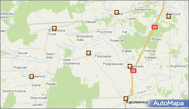 mapa Polskowola, Polskowola na mapie Targeo