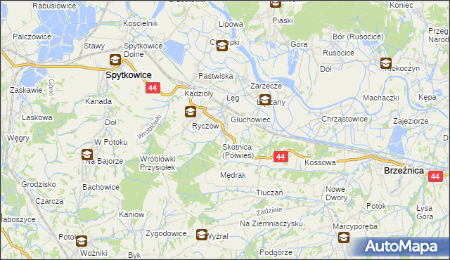 mapa Półwieś gmina Spytkowice, Półwieś gmina Spytkowice na mapie Targeo