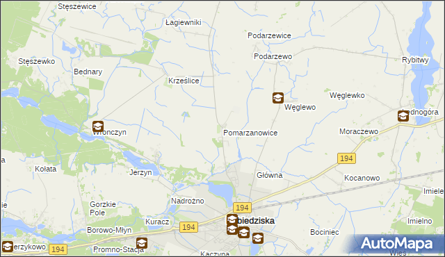 mapa Pomarzanowice, Pomarzanowice na mapie Targeo