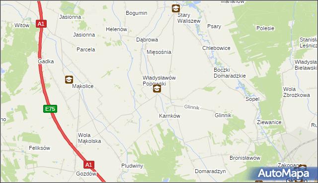 mapa Popów Głowieński, Popów Głowieński na mapie Targeo