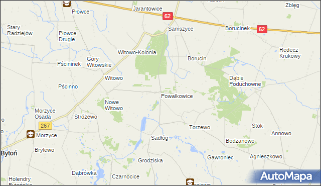 mapa Powałkowice, Powałkowice na mapie Targeo