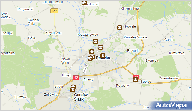 mapa Praszka, Praszka na mapie Targeo