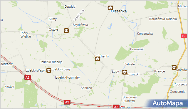 mapa Próchenki, Próchenki na mapie Targeo