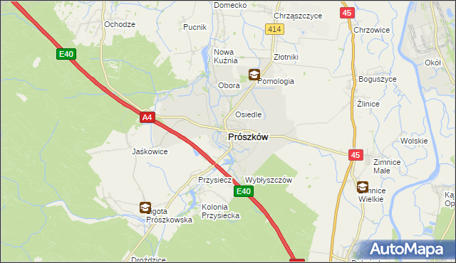 mapa Prószków, Prószków na mapie Targeo