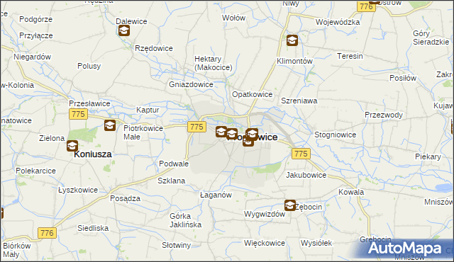 mapa Proszowice, Proszowice na mapie Targeo