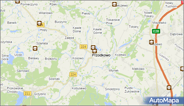 mapa Przodkowo, Przodkowo na mapie Targeo