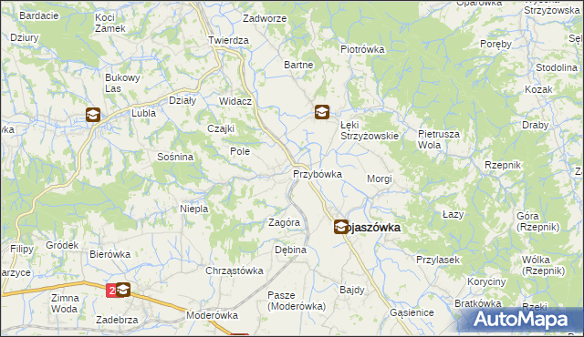 mapa Przybówka, Przybówka na mapie Targeo