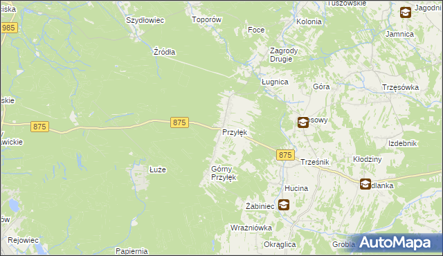 mapa Przyłęk gmina Niwiska, Przyłęk gmina Niwiska na mapie Targeo