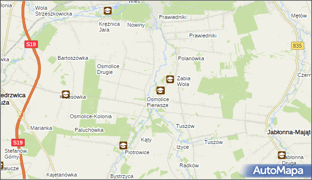 mapa Pszczela Wola, Pszczela Wola na mapie Targeo