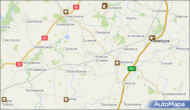 mapa Pustków Żurawski, Pustków Żurawski na mapie Targeo