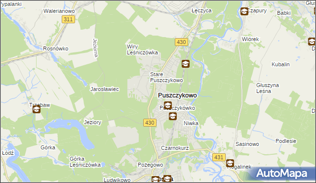 mapa Puszczykowo powiat poznański, Puszczykowo powiat poznański na mapie Targeo