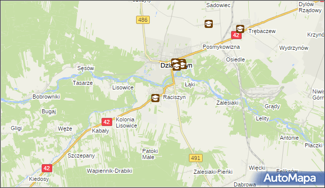 mapa Raciszyn, Raciszyn na mapie Targeo