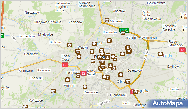 mapa Radomia, Radom na mapie Targeo