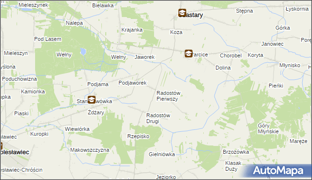 mapa Radostów Pierwszy, Radostów Pierwszy na mapie Targeo