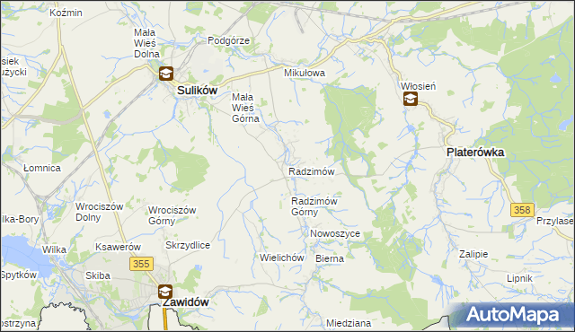 mapa Radzimów, Radzimów na mapie Targeo