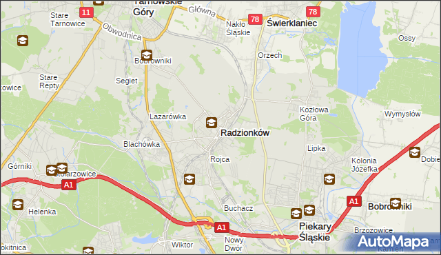 mapa Radzionków, Radzionków na mapie Targeo