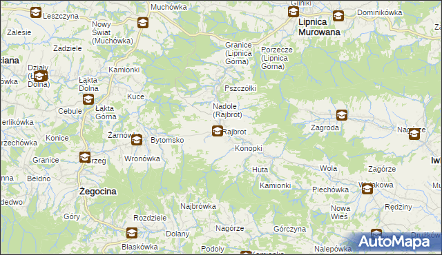 mapa Rajbrot, Rajbrot na mapie Targeo