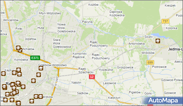 mapa Rajec Poduchowny, Rajec Poduchowny na mapie Targeo