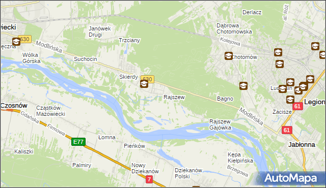 mapa Rajszew, Rajszew na mapie Targeo