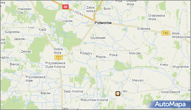 mapa Rdzów, Rdzów na mapie Targeo
