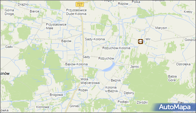 mapa Rdzuchów, Rdzuchów na mapie Targeo