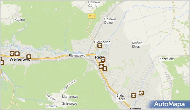 mapa Reda, Reda na mapie Targeo