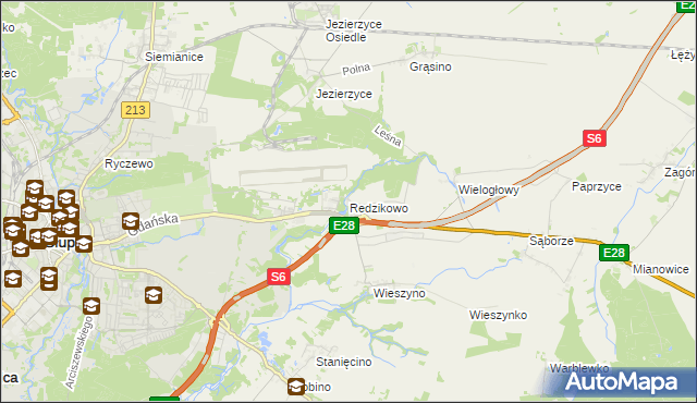 mapa Redzikowo, Redzikowo na mapie Targeo