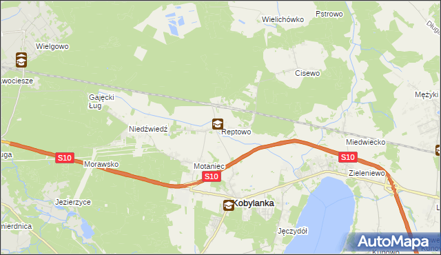 mapa Reptowo gmina Kobylanka, Reptowo gmina Kobylanka na mapie Targeo