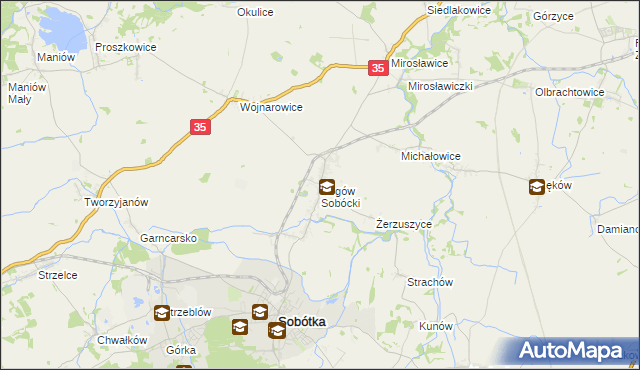 mapa Rogów Sobócki, Rogów Sobócki na mapie Targeo