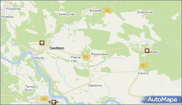mapa Różanówka, Różanówka na mapie Targeo