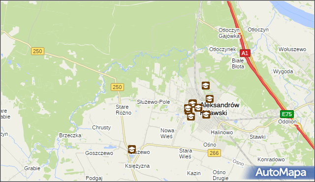 mapa Rożno-Parcele, Rożno-Parcele na mapie Targeo