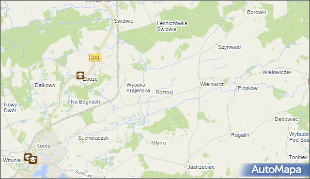 mapa Roztoki gmina Sośno, Roztoki gmina Sośno na mapie Targeo