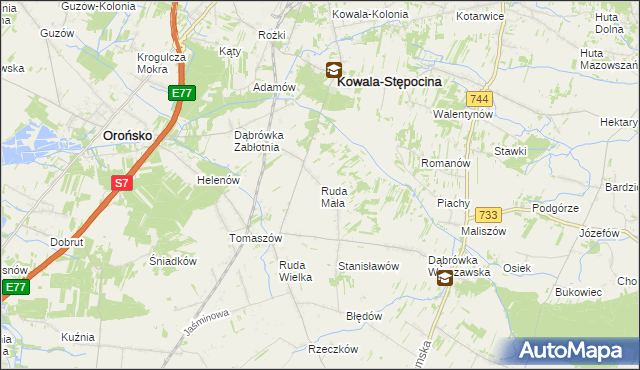 mapa Ruda Mała, Ruda Mała na mapie Targeo