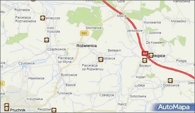 mapa Rudołowice, Rudołowice na mapie Targeo