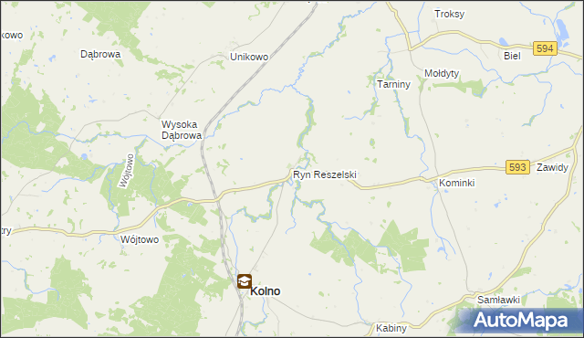 mapa Ryn Reszelski, Ryn Reszelski na mapie Targeo