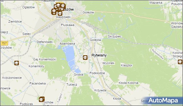 mapa Rytwiany, Rytwiany na mapie Targeo