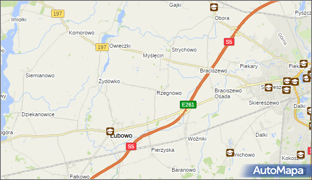 mapa Rzegnowo, Rzegnowo na mapie Targeo