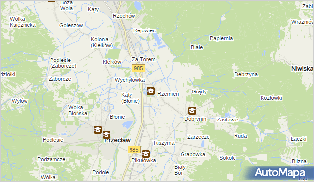 mapa Rzemień, Rzemień na mapie Targeo