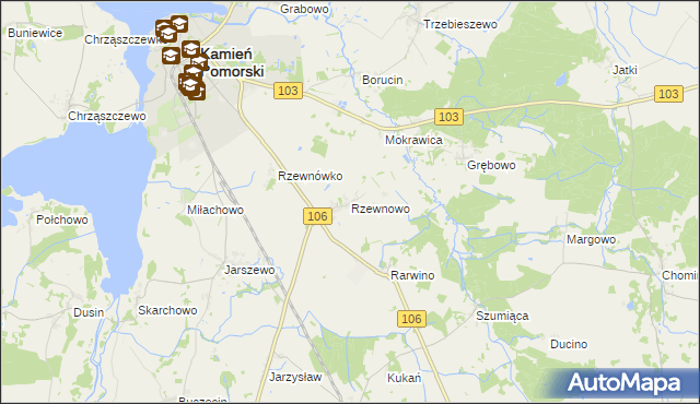 mapa Rzewnowo, Rzewnowo na mapie Targeo