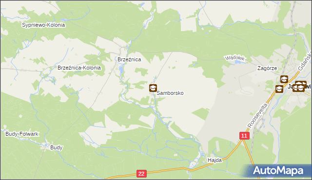 mapa Samborsko, Samborsko na mapie Targeo