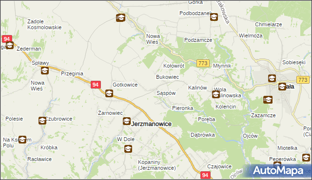 mapa Sąspów, Sąspów na mapie Targeo