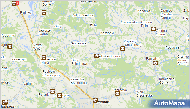 mapa Siedliska-Bogusz, Siedliska-Bogusz na mapie Targeo