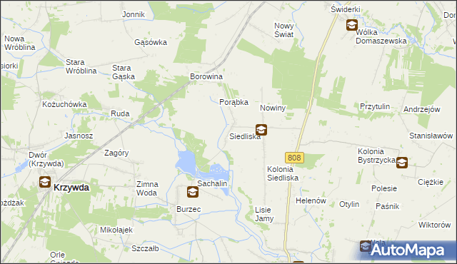 mapa Siedliska gmina Wojcieszków, Siedliska gmina Wojcieszków na mapie Targeo