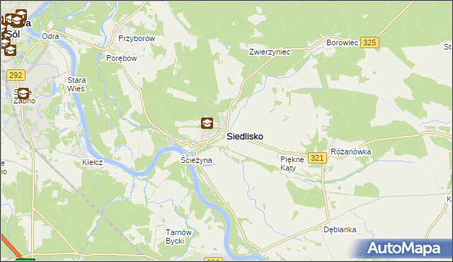 mapa Siedlisko powiat nowosolski, Siedlisko powiat nowosolski na mapie Targeo