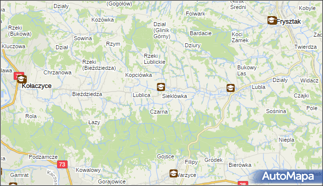 mapa Sieklówka, Sieklówka na mapie Targeo