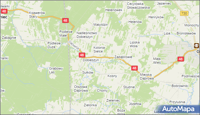 mapa Sielce gmina Stromiec, Sielce gmina Stromiec na mapie Targeo