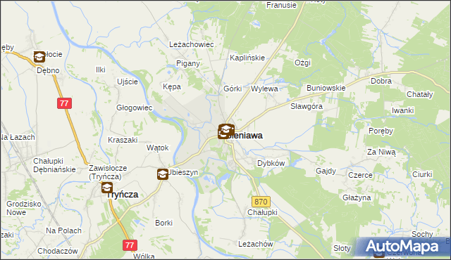 mapa Sieniawa powiat przeworski, Sieniawa powiat przeworski na mapie Targeo