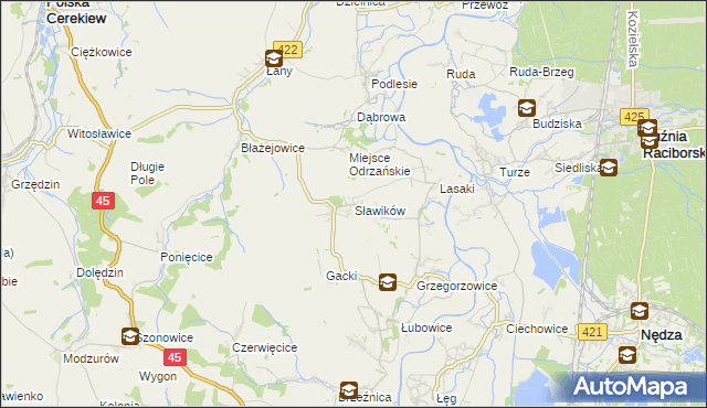 mapa Sławików, Sławików na mapie Targeo